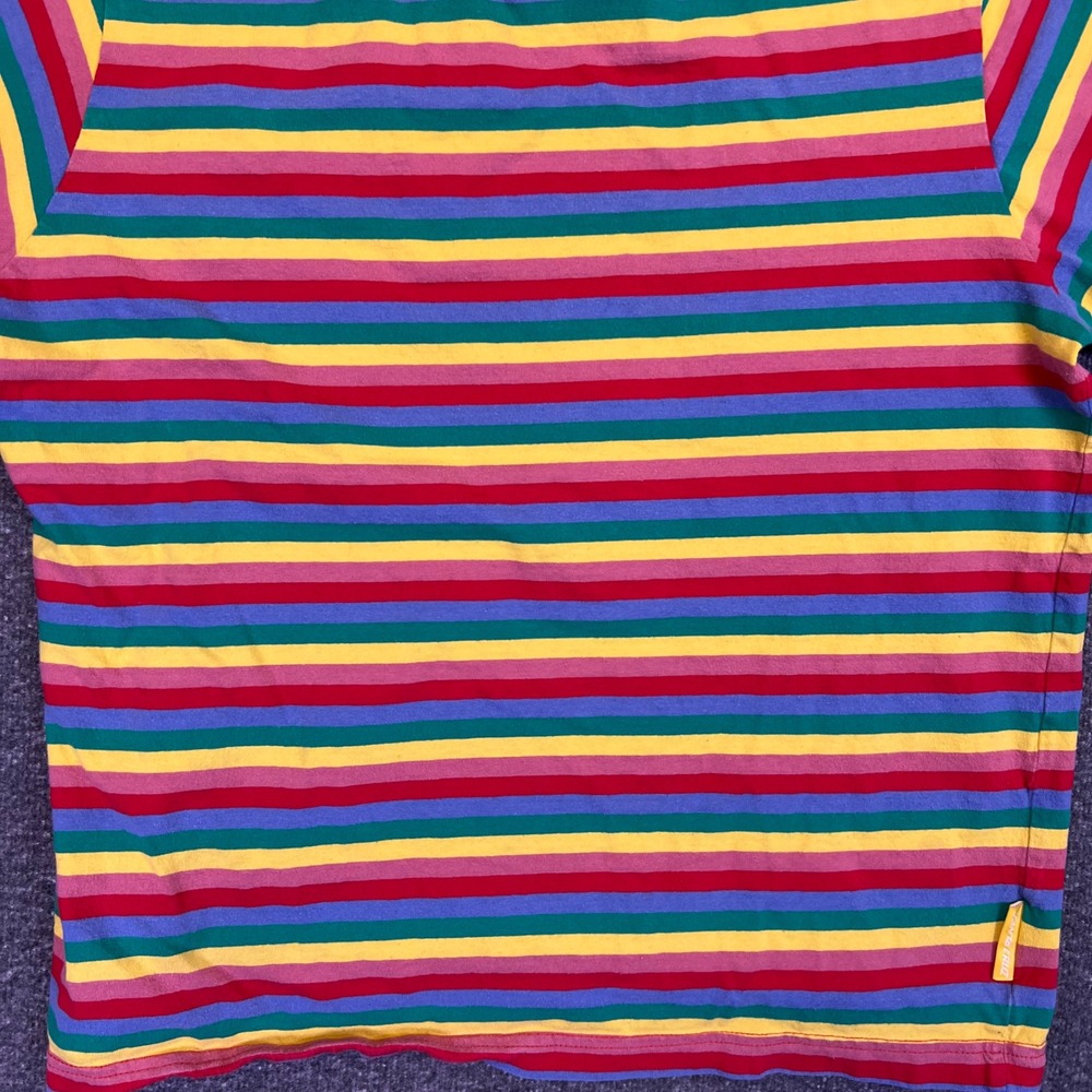Santa Cruz Striped Shirt Mens Medium Multi-Color Skate Casual Rainbow Logo - Picture 15 of 16
